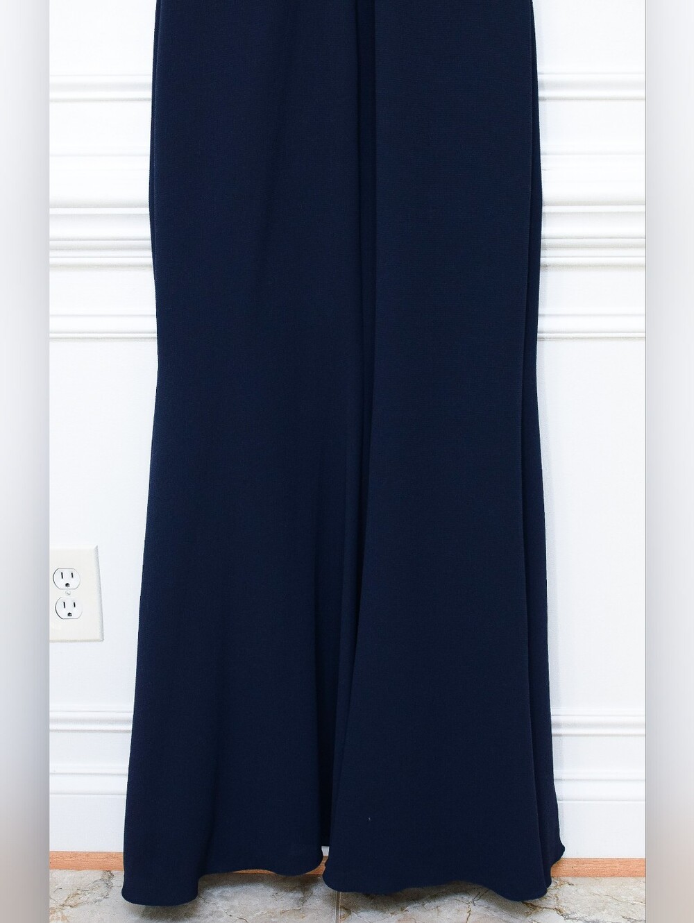 Badgley Mischka Beaded Cut Out Evening Gown Floor Length Blue Formal Size 12 - Picture 10 of 16